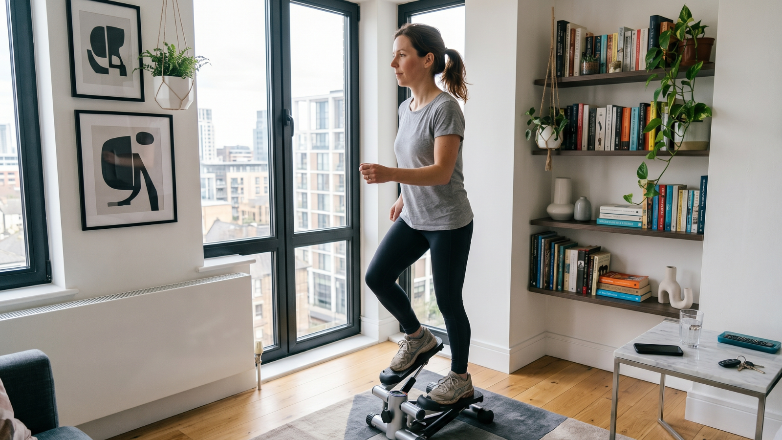 Allenamento stepper in appartamento